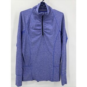 Champion Semi Fitted Running Shirt Long Sleeve Dri Fit Sz XL Purple Thumb Holes